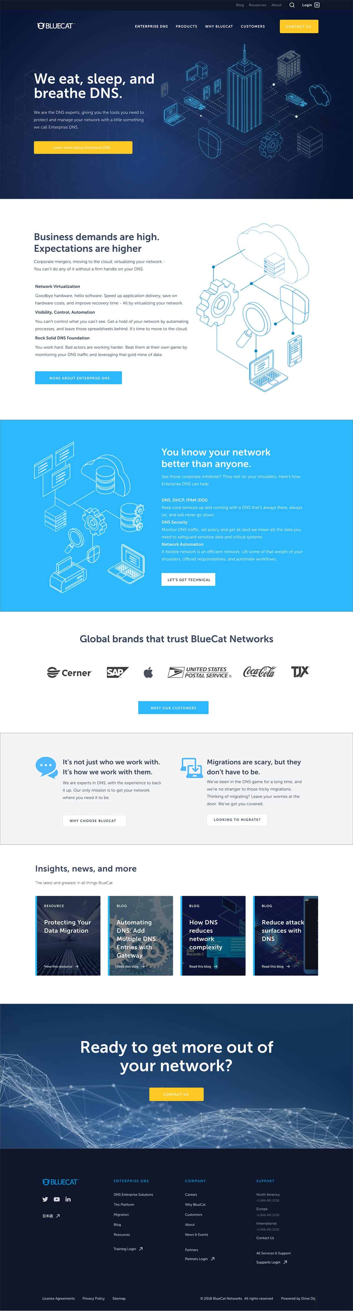 bluecat website design - Home Screen